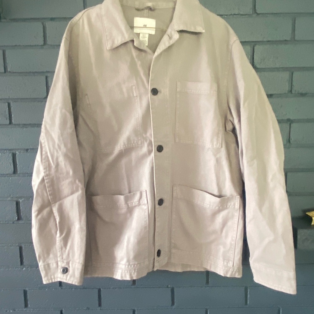 EUC H & M Men's Meduim Gray Casual Denim Jacket